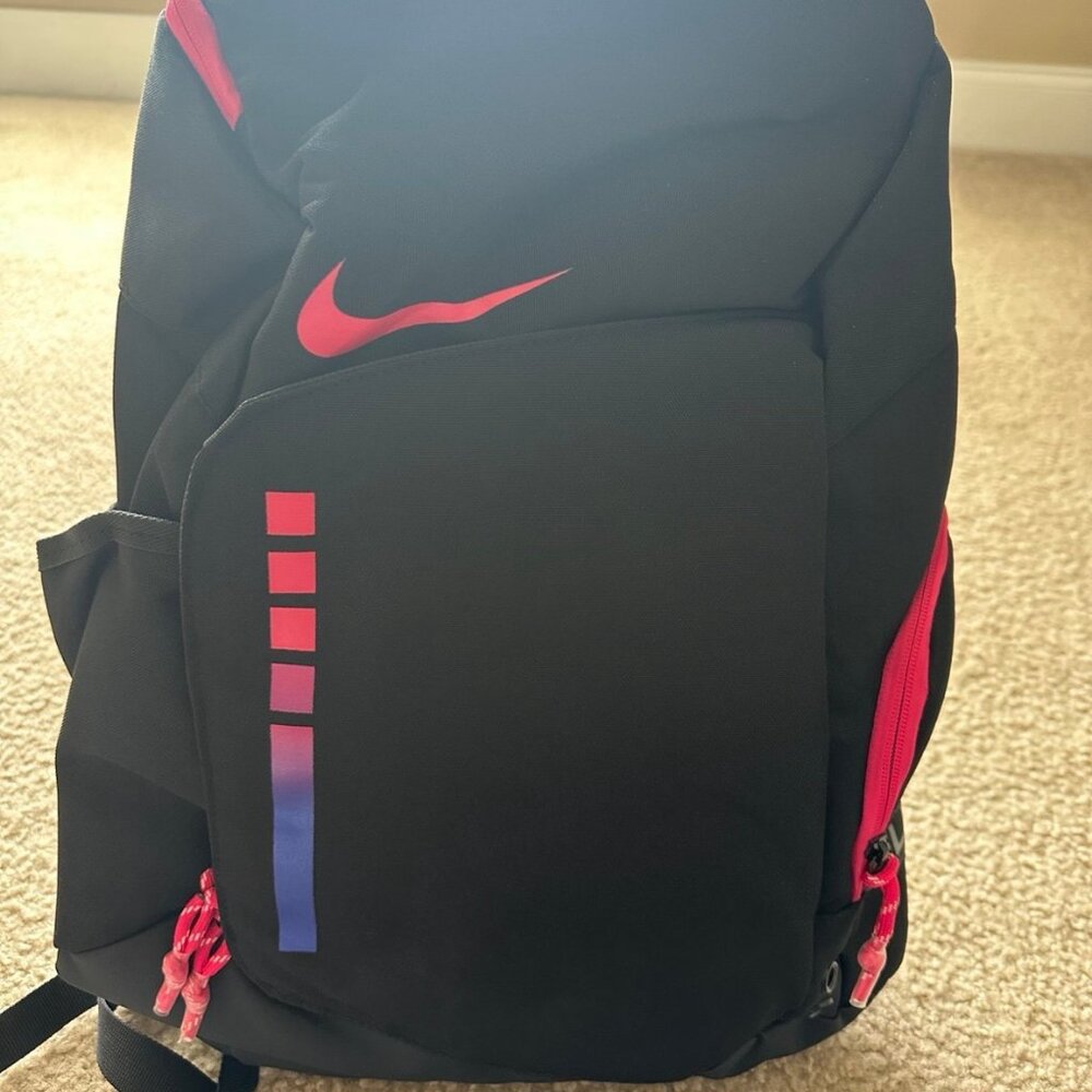 Nike Black Backpack with Red and Blue Accents